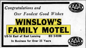 Winslows Family Motel - Feb 1960 Ad